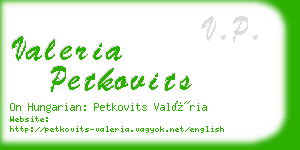 valeria petkovits business card